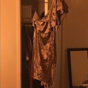 Velvet off the shoulder dress